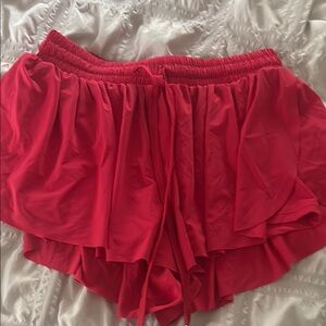 Amazon Essentials Red Athletic Shorts with Elastic Waistband